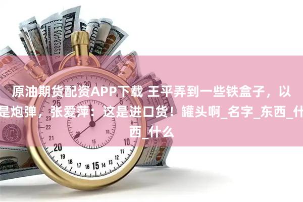 原油期货配资APP下载 王平弄到一些铁盒子，以为是炮弹，张爱萍：这是进口货！罐头啊_名字_东西_什么