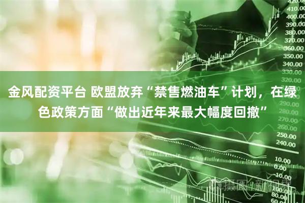 金风配资平台 欧盟放弃“禁售燃油车”计划，在绿色政策方面“做出近年来最大幅度回撤”