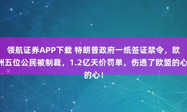 领航证券APP下载 特朗普政府一纸签证禁令，欧洲五位公民被制裁，1.2亿天价罚单，伤透了欧盟的心！